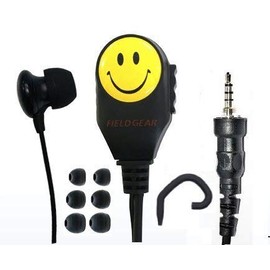 ICOM Compatible Incom Earphone Microphone (For Alinco/Yaes/Standard/Compatible with 1-pin Waterproof Screw-in Plug for Motorola), 2-Way In-Ear Smiley Face, FTH-107, FTH-108, FTH-208, FTH-307, FTH-308,
