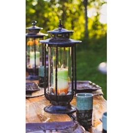 H Potter Outdoor Candle Lantern Decorative Hurricane Holder Patio Deck Indoor