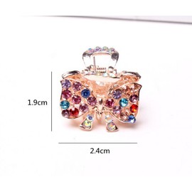 6PCS Small Gripper Hair Clip Hair Pin Claw Cute Princess Rhinestone Crystal Hair Barrette Hair Accessorie(Color Random)