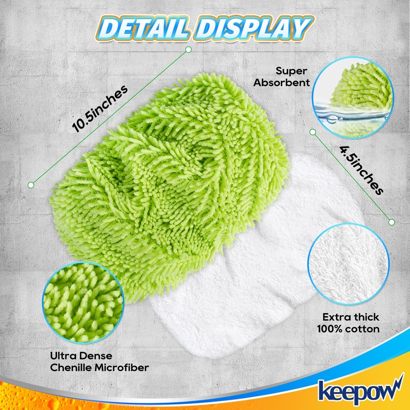 KEEPOW Reusable Dry Sweeping Cloths Compatible with Swiffer Sweeper, Wet