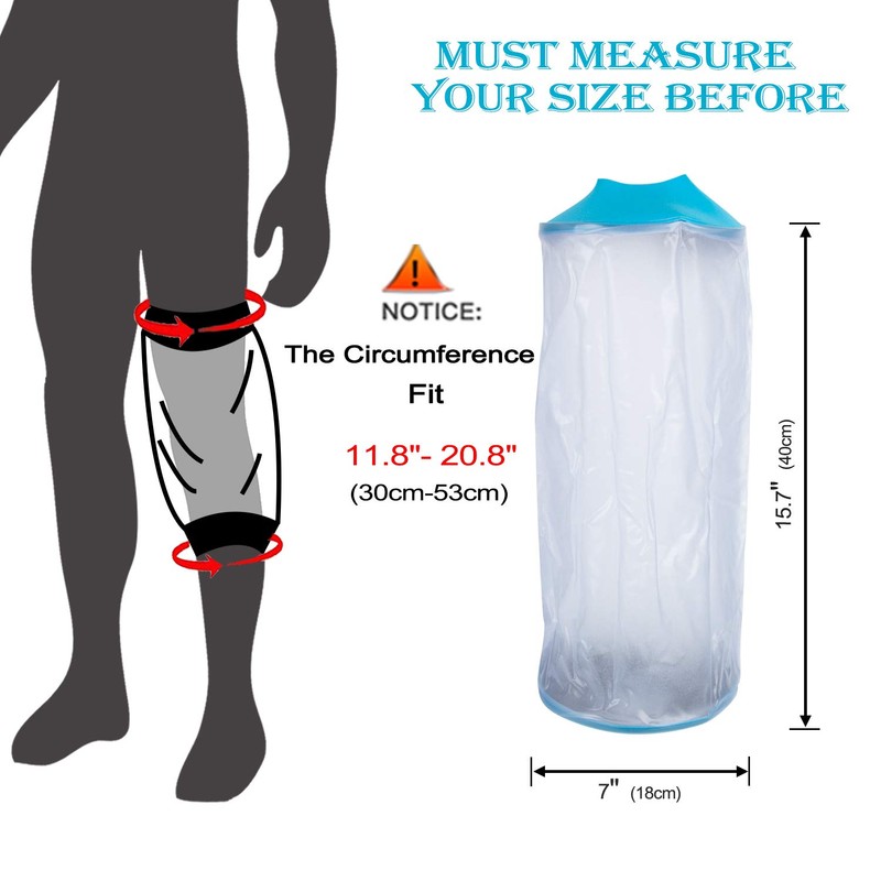 Asunby Knee Cast Cover for Shower Waterproof Bandage Cast covers
