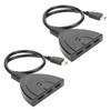 2Pcs HDMI Splitter 3 Port 4Kx2K MultiFunctional Hub Box Switcher