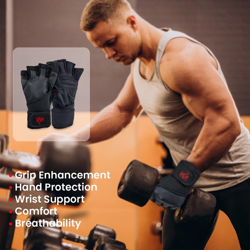 S&M Logistik Weightlifting Gloves - Black Maya Hide Leather, Breathable
