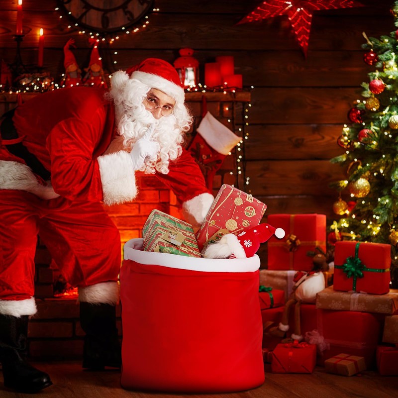 Santa Sacks 2 PCS-Soft Christmas Sacks, Large Drawstring Gift Bag