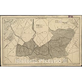 Historical Map, 1905 Blue Hills Reservation, Vintage Wall Art : 39in x 24in