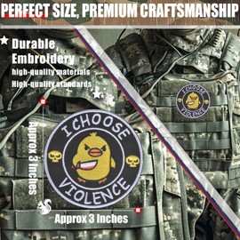 Funny I Choose Violence Tactical Patch – 3" Embroidered Morale Meme Patch with Hook & Loop for Backpack, Dog Vest, Hat, Jacket, Patch Wall–1 Pc