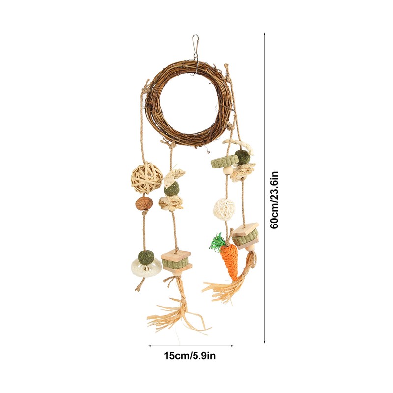 Rabbits Cage Hanging Chew Toys Safe Teeth Grinding Healthy Bunny