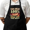 The Apronplace Funny BBQ Cooking Aprons, Black Cotton Poly Blend,