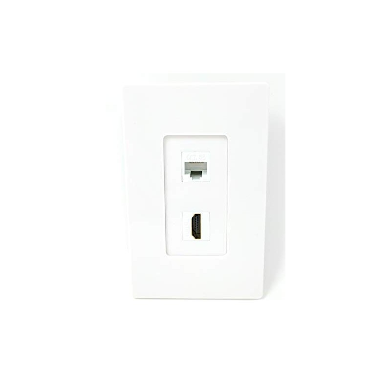 RiteAV - 1 Cat5e Ethernet and 1 HDMI Screwless Decorative