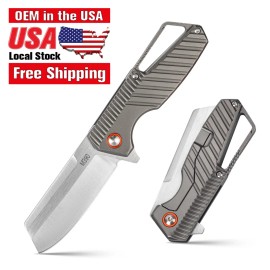 High Quality Outdoor Tactical Hunting Knife 440a Stainless Steel Survival Knives Custom Titanium Handle Pocket Folding Knifecolor: PT-01, blade length: 68mm, blade width: 26mm, type: Pocket Knife