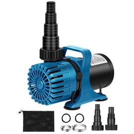 TONGCHANT 150W 3200 GPH Submersible Water Pump for Fountains, Koi Ponds, Garden&Patio, Pond Waterfall Pump with 20FT Power Cord, 180° Adjustable Outlet & Barrier Bag, Ultra-Quiet, UL Listed