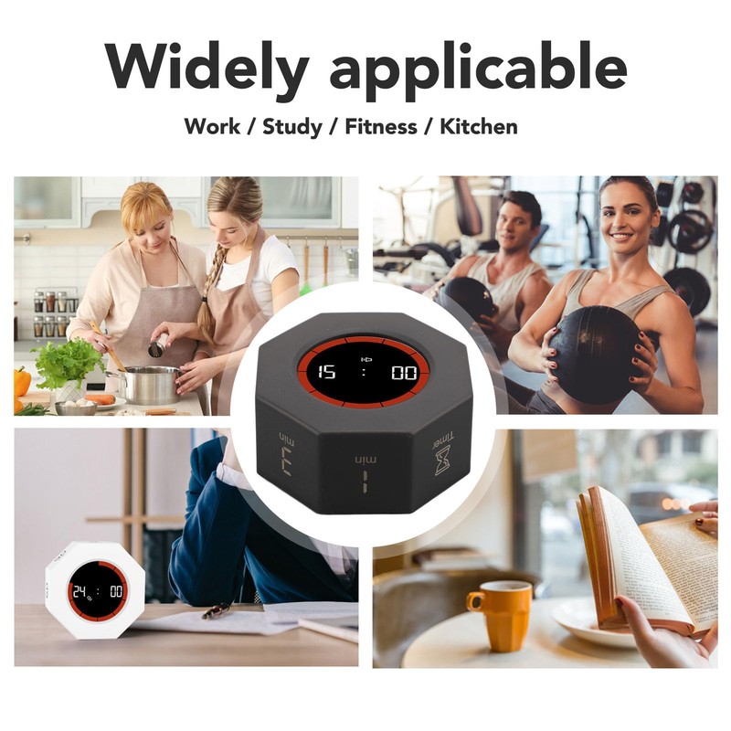 Pomodoro Timer, Hexagon Flip Timer, Desk Productivity Cube Timers with