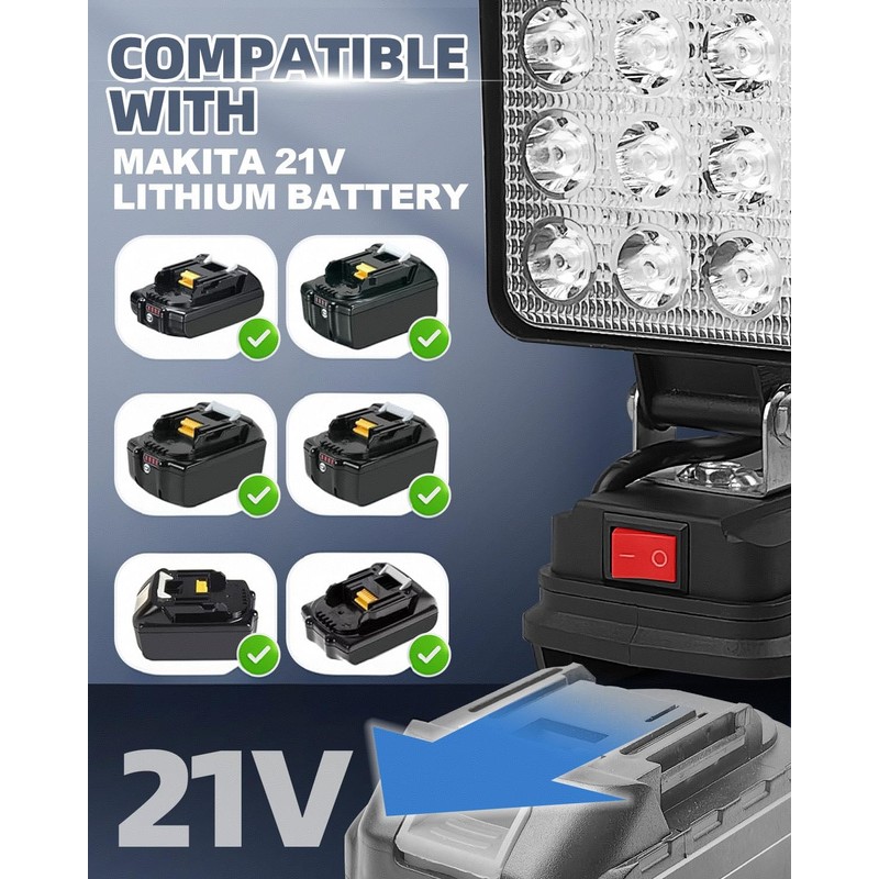 Rantizon 32W LED Adjustable Work Light with 16 Beads, 4-Inch,
