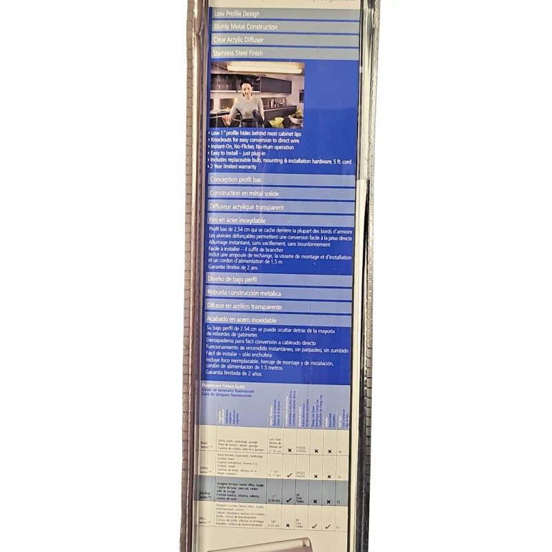 Westek FA413KB Direct Wire 8W Fluorescent Slim Cabinet Light 12.5-Inch