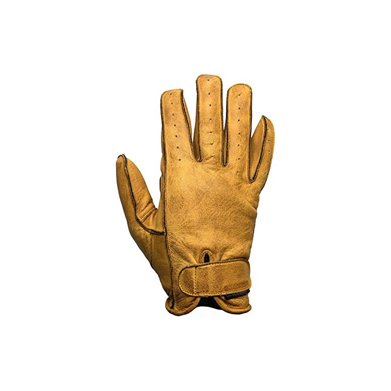 Helstons Hiro T11 Motorcycle Gloves Summer Leather Soft Gold-Black, Black/Gold