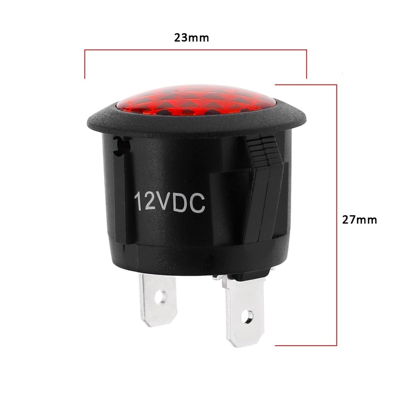 EMSea 4PCS Red LED Warning Light DC 12V 2 Pin
