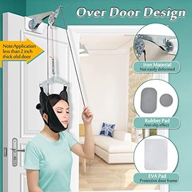 Dispositivo de tracción para cuello sobre la puerta, alivio del dolor cervical, dispositivos de descompresión para uso doméstico, ayuda a fisioterapia