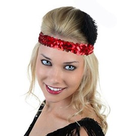 Kenz Laurenz Sequin Headbands Elastic Stretchy Headband for Girls Kids Women Flapper Roaring 20s Great Gatsby 1920s Hair Band Cute Princess Head Bands