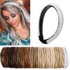 Elegant Head Hoop Braided Plaited Hair Headband Headwear Synthetic Hairpiece Fishtail Braided Hair Band For Girls Women Accessorries Highlighted, Silver Grey
