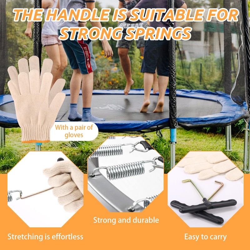 Lyreh 2pcs Trampoline Spring Puller Tool with Cotton Gloves, Heavy