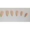 Almond Medium Press on Acrylic False Nails, Pink, Black and