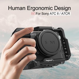 Poyinco bracket kit for Sony A7C II A7CR, built-in Arca quick release plate, HDMI cable clip, NATO rail aluminum camera bracket JN-105