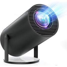 [Built-in Apps] Mini Projector with WIFI 6 and Bluetooth, 4K 1080P Support Portable Projector 180° Rotatable 130'' Screen Movie Projector Auto Keystone Compatible for Laptop, PC, Smartphone (Black)