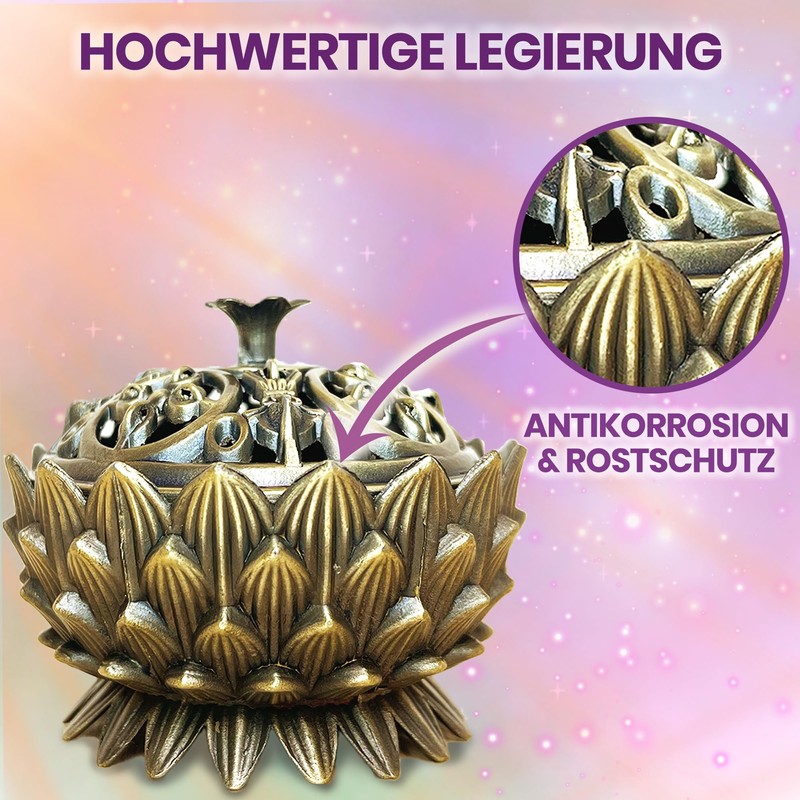 Lotus Incense Burner - Incense Burner Lotus, Charcoal, Cone, Sage,