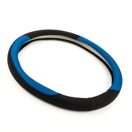 LST Abdeckung Lenkrachoner Lenkradbezug Ø 38x9cm / 15x3,5 Zoll schwarz blau