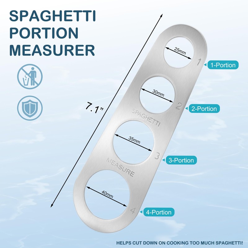 Ainkou 4-Hole Stainless Steel Spaghetti Measure Tool Sturdy Pasta Measuring
