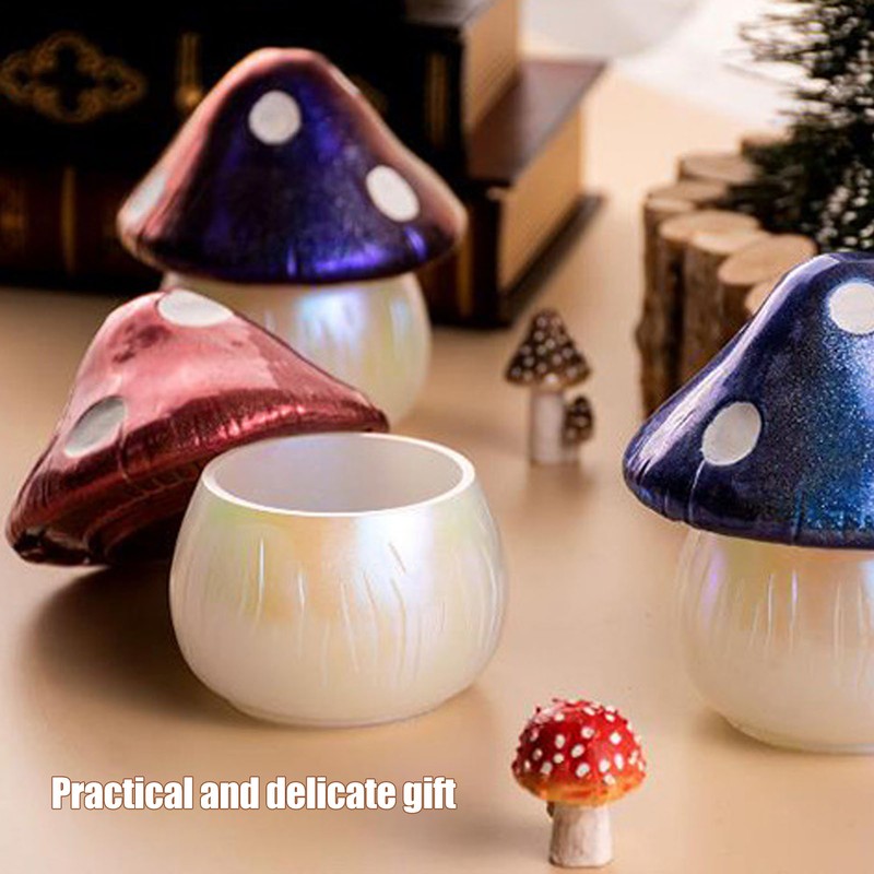 Mushroom Jar Silicone Molds Easy Demoulding Flexible Reusable Container Box