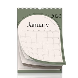 Aesthetic Wall Calendar 2026, 12 Monthly Calendar with 12 Colors From January 2026 to December 2026, 10.5" x 14.5", Modern Wall Hanging Calendar for School, Home, Office for Monthly Organizing & Planning
