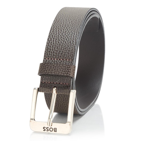 BOSS, Jemio Square Buckle Leather Belt, brown cedar, 30
