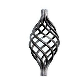 UHRIG Square Wrought Iron Basket Swivel, Scroll for Railings, Fences, Fences, etc. Diameter 70 mm - 150 mm Height