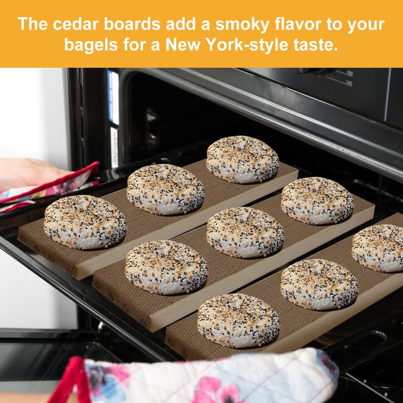 3 Pcs Bagel Boards for Baking Bagels, Pine Wood with