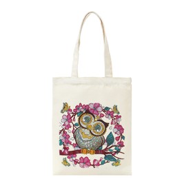 Pssopp DIY Diamond Painting Shopping Bag Rhinestone Painting Canvas Shopping Bag Art Craft Shoulder Handbags for Women Girls (BB023), Default