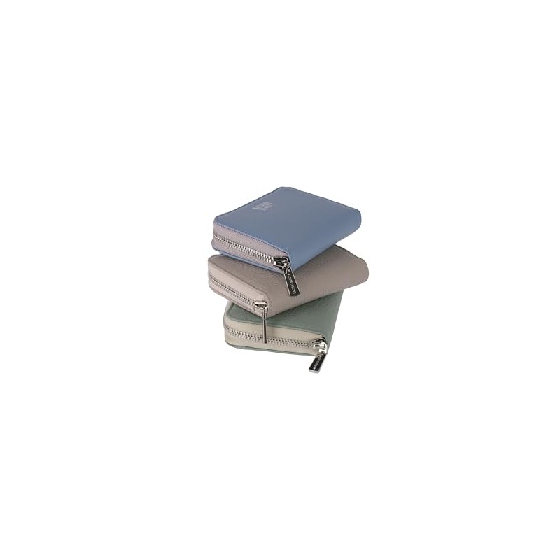 Natural Beauty Mini Wallet, RF Folding Wallet, Glass, blue