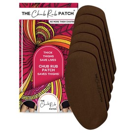 The Chub Rub Patch for Thighs (AS SEEN ON SHARK TANK), Anti Chafe Thigh Chafing Prevention Friction Tape Patches, Anti Chafing Skin Tape for Inner Thigh Rubbing Prevention Women (3 Pairs), Espresso