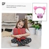 Gadpiparty Children's Headphones Furry Ball Ears Shiny Rhinestone Headset Over
