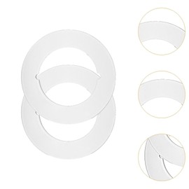 Qianly 2 Pieces Door Knob Plates Door Handle Hole Reinforcer Backing Panel Round Door Knob Deadbolt Fixing Filler Cover Plates, White