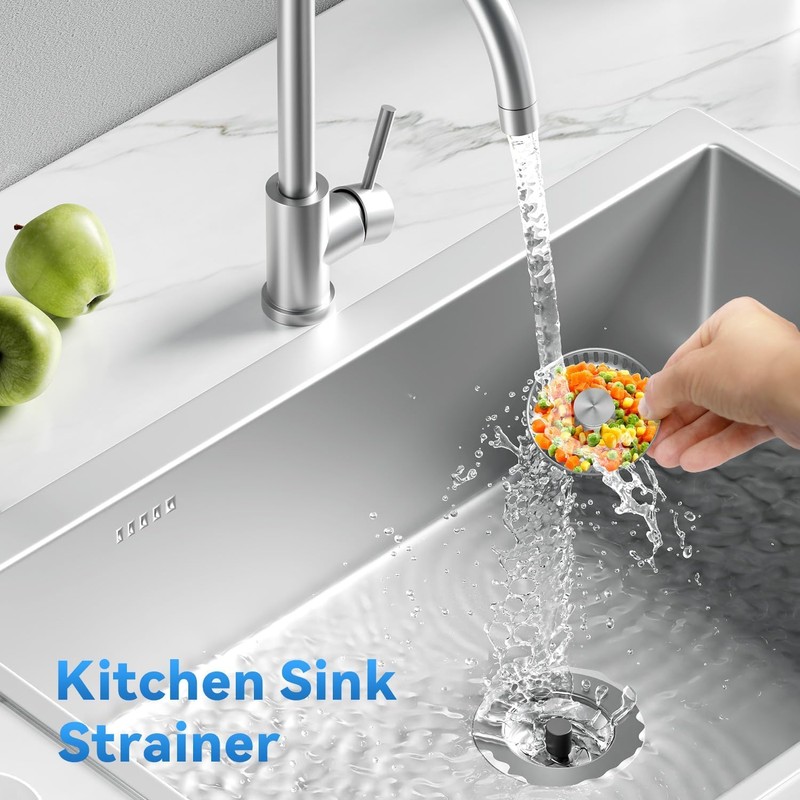 3-in-1 Stainless Steel Kitchen Gadget, JOMST Kitchen Sink Drain Strainer