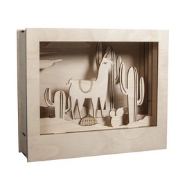 RAYHER Diorama, Wood Natural, 24x20x6.9 cm