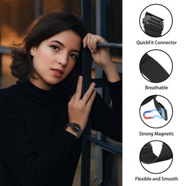 SeNool QuickFit 22 mm Bracelet for Garmin Fenix E 47 mm/Fenix 8 47 mm/Fenix 7 Pro Solar/Fenix 7/Fenix 6 GPS, Metal Magnetic Replacement Strap for Garmin Fenix 6 Pro GPS/Fenix 5/Fenix - Black/S-Code