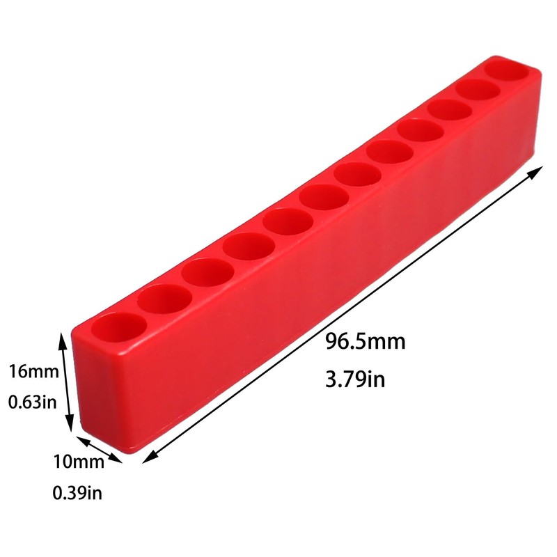 Bxian 10PCS 12 Holes Hexagonal Screwdriver Storage 1/4 inch Position