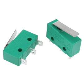 KW4-3Z-3 Micro Limit Switch Short Straight Hinge Lever arm Micro Switch SPDT NO NC 3 Terminal instantaneous Short Straight Rod Type is Suitable for Machine Numerical Control (Green)-8PCS