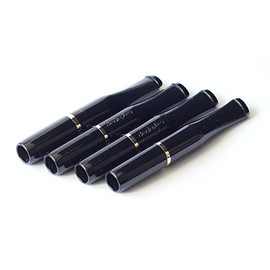 Denicotea 4 x Zigarettenhalter Schwarz mit Goldener Ring