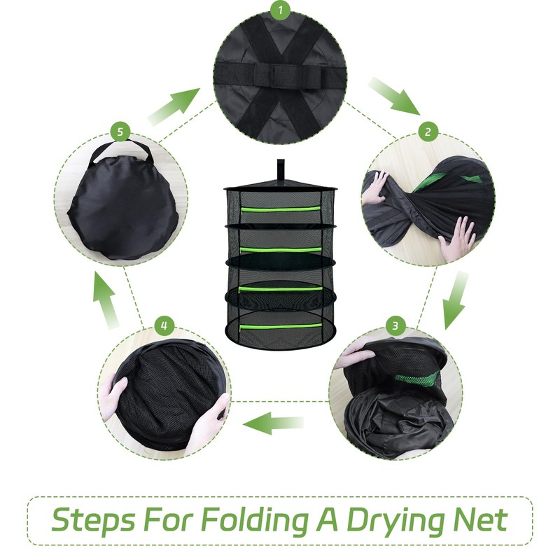 BEASAFY 4-Layer Drying Net Herbs Black Herb Dryer Hanging Herb