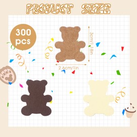 Bremorou Pack of 300 Bear Confetti for Baby Showers, Paper Confetti, Bear Shaped Confetti Gender Reveal, Bear Table Confetti for Baby Showers, Holidays, Festivals, Parties, Table Home Decorations