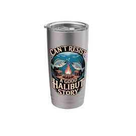 Halibut Story Ocean Fishing Design Stainless Steel Insulated Tumbler