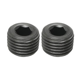 PATIKIL 1/4 PT Female Pipe Plug Internal Hex Thread Socket 2pcs Solid Stainless Steel Pipe Plug Fitting Set Internal Hex Counter Sink Pipe Plug for Pipe Air Tank Black